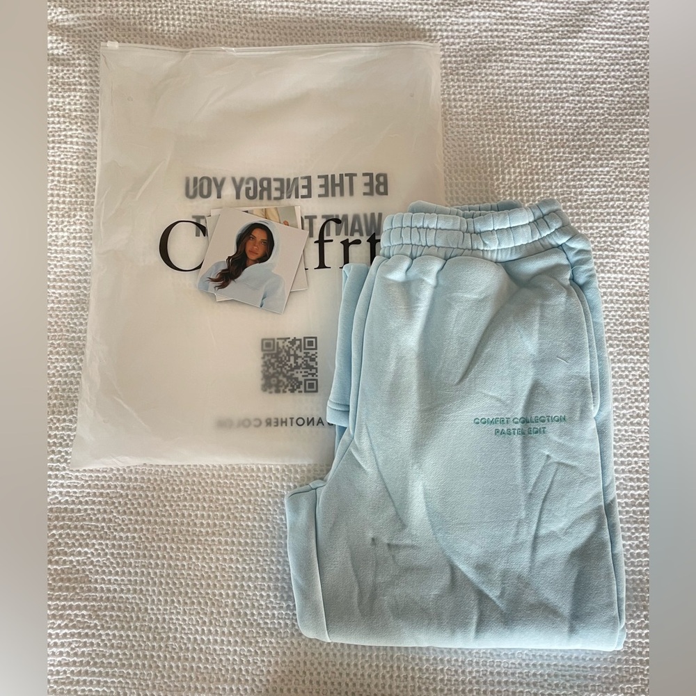 Comfrt Baby Blue Pastel Straight Leg Sweatpants - S - Picture 8 of 10